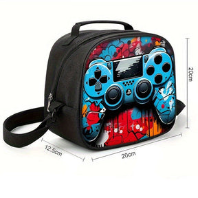 Kit Escolar com Estampa de Controle de Jogo - Mochila, Lancheira e Estojo