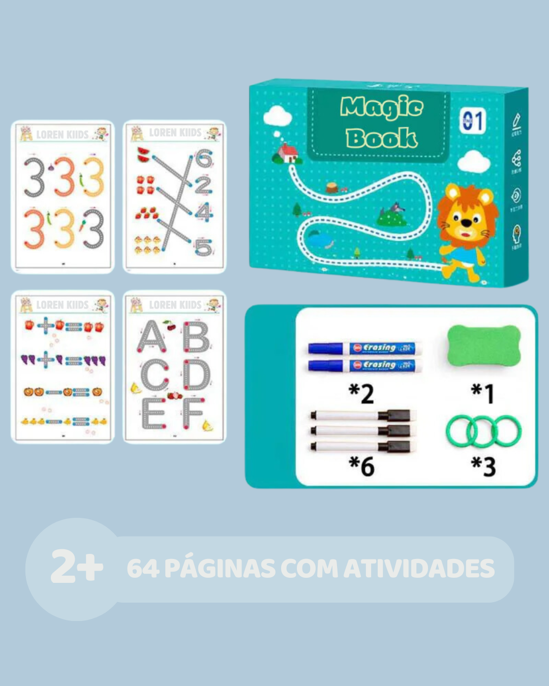 Livro de Traços e Desenhos Magic Book - Desenvolvimento Infantil