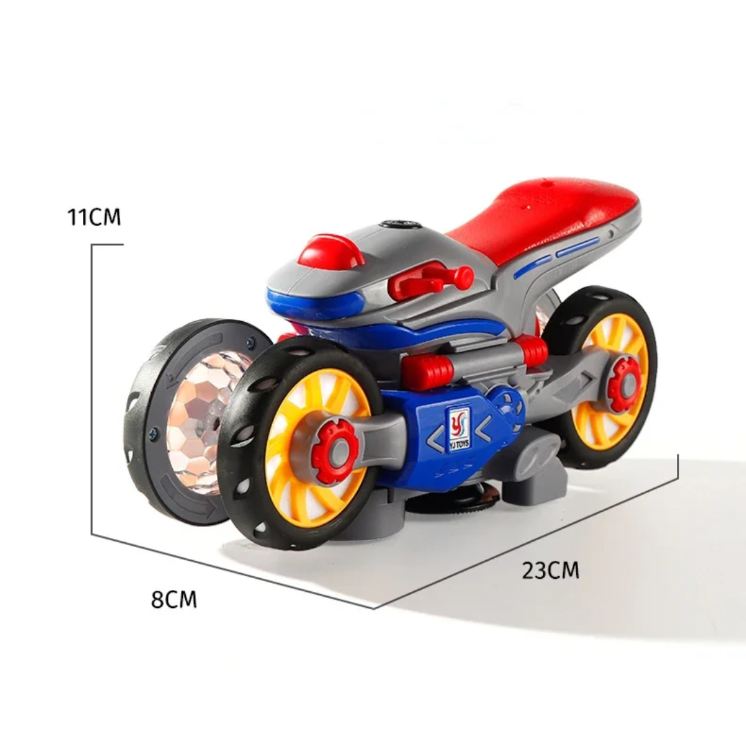 Motocicleta Elétrica Rotativa de Quatro Rodas com Luzes