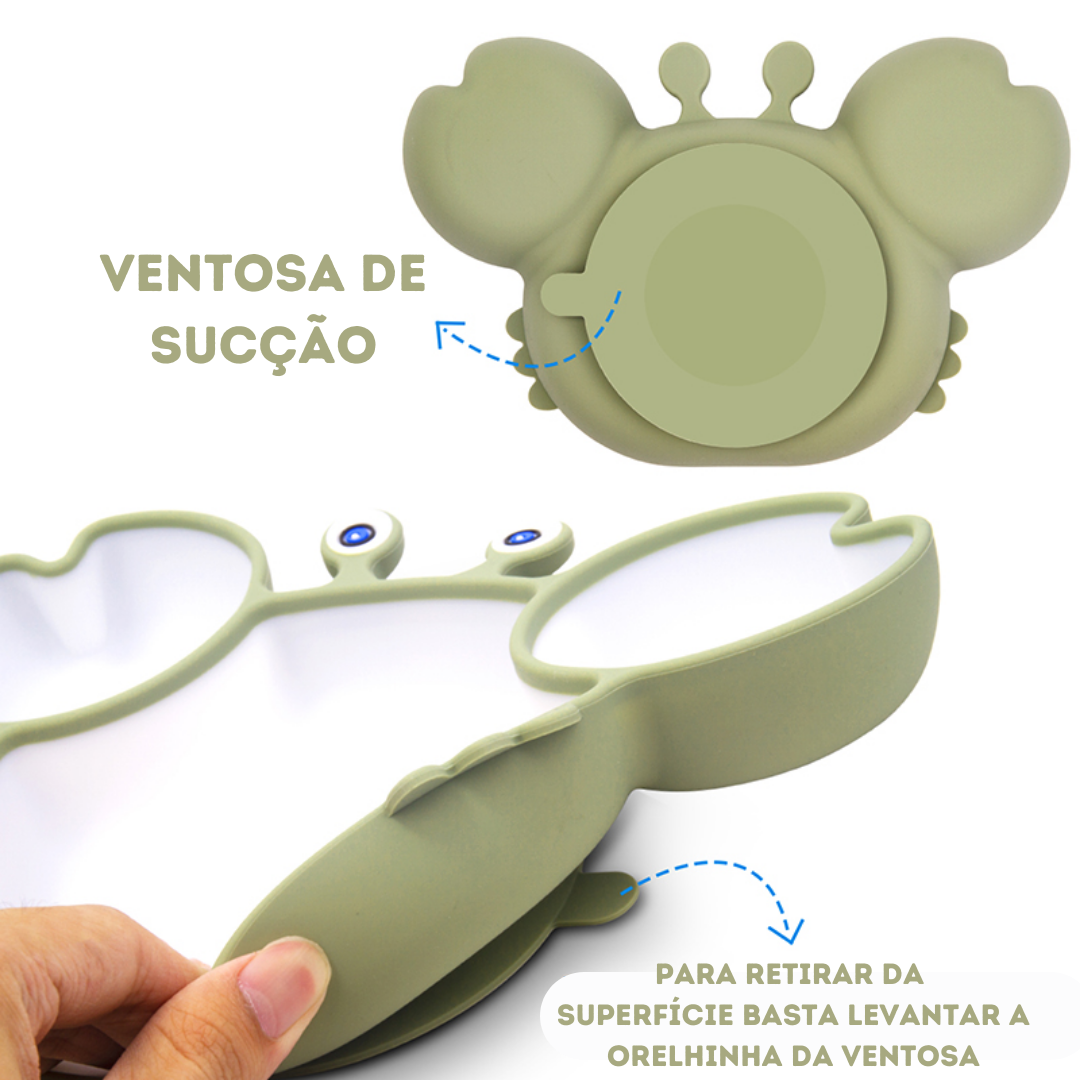 Kit Alimentação Infantil Silicone 6 Peças - Caranguejo